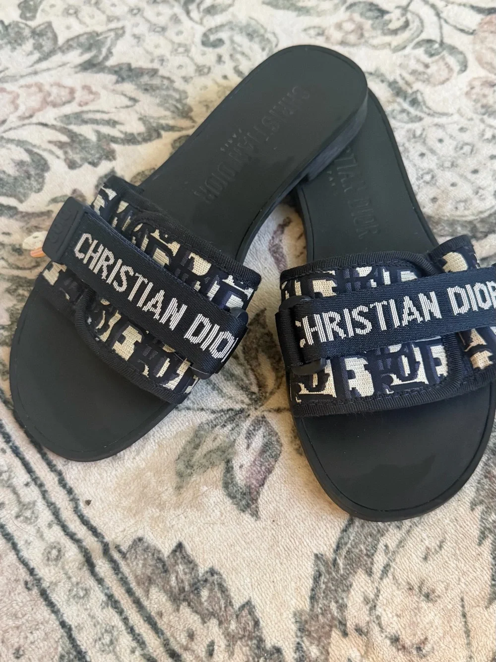 Dior Navy and Black Christian Dior Men’s Slide Sandals